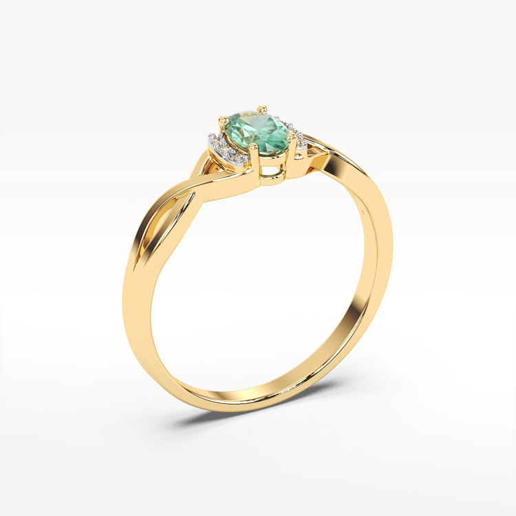 Pierścionek ze złota ze szmaragdem