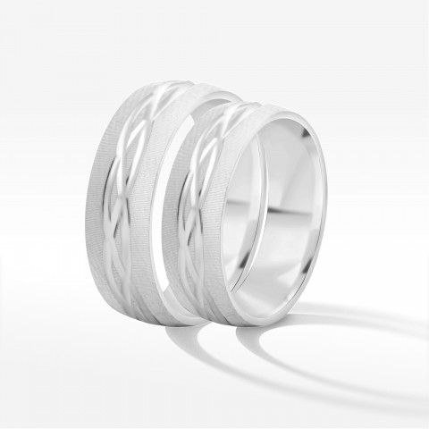 Obrączki ślubne z białego złota 6mm półokrągłe