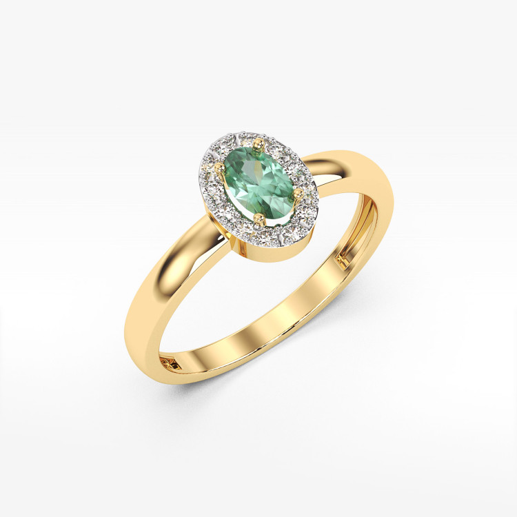 Pierścionek ze szmaragdem i diamentami