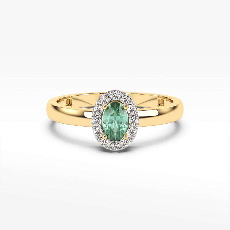 Pierścionek ze szmaragdem i diamentami