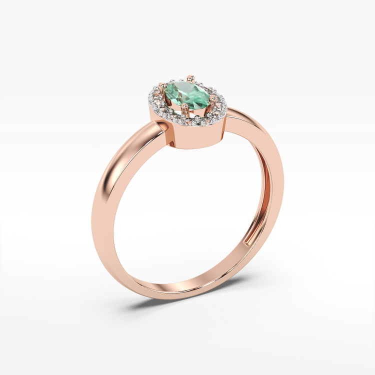 Pierścionek ze szmaragdem i diamentami