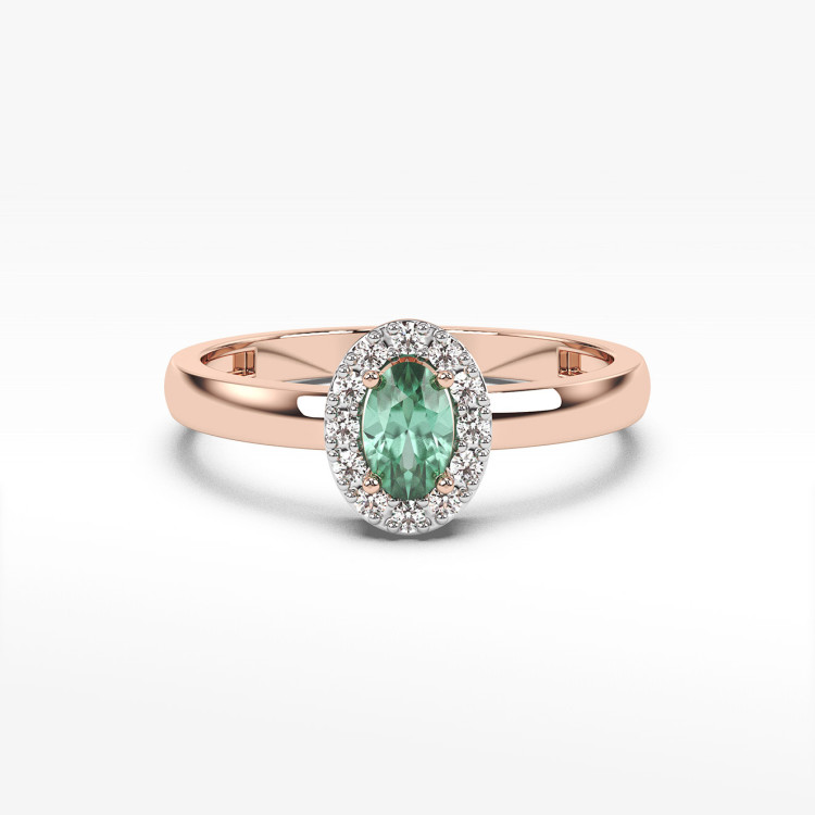 Pierścionek ze szmaragdem i diamentami