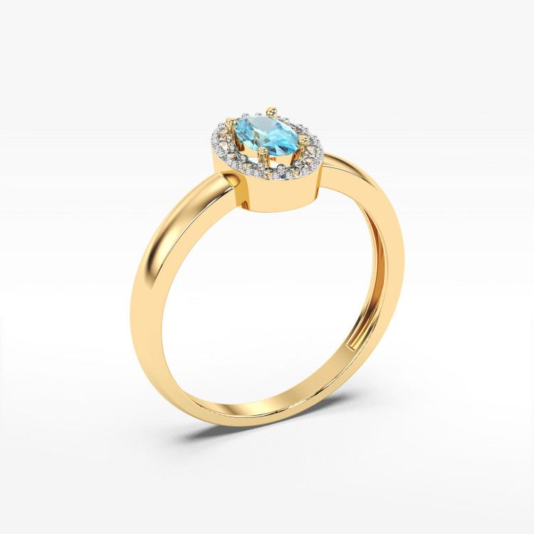 Pierścionek z topazem i diamentami