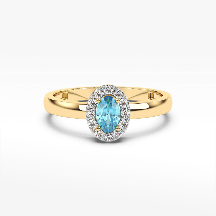 Pierścionek z topazem i diamentami