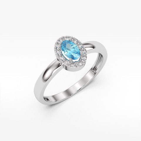 Pierścionek z topazem i diamentami