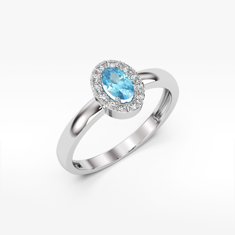 Pierścionek z topazem i diamentami