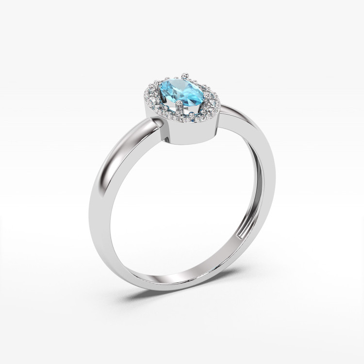 Pierścionek z topazem i diamentami