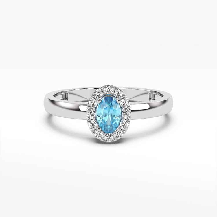 Pierścionek z topazem i diamentami