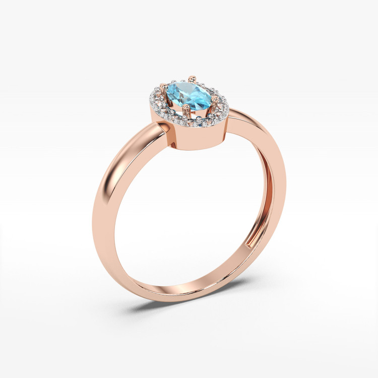 Pierścionek z topazem i diamentami