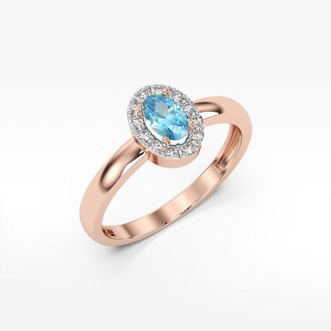 Pierścionek z topazem i diamentami