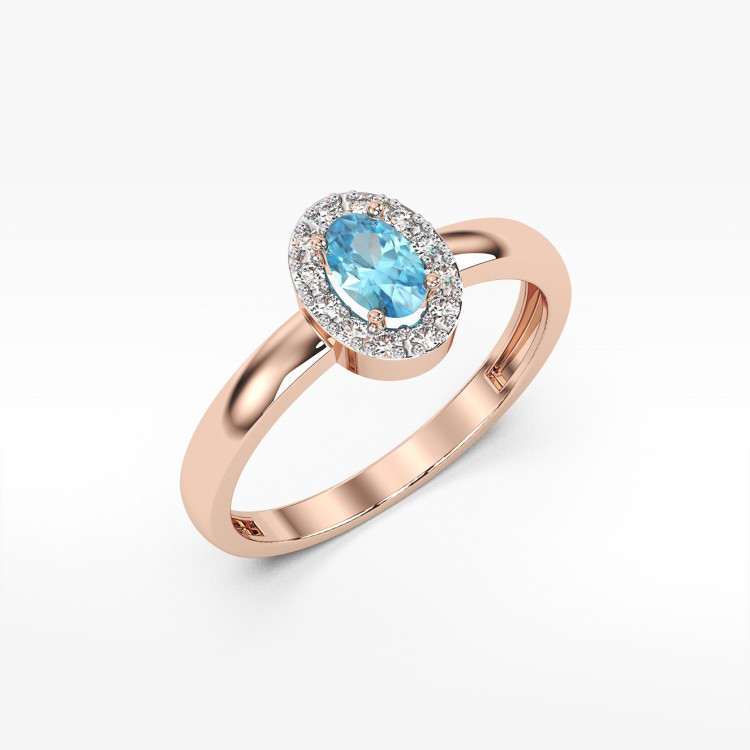 Pierścionek z topazem i diamentami