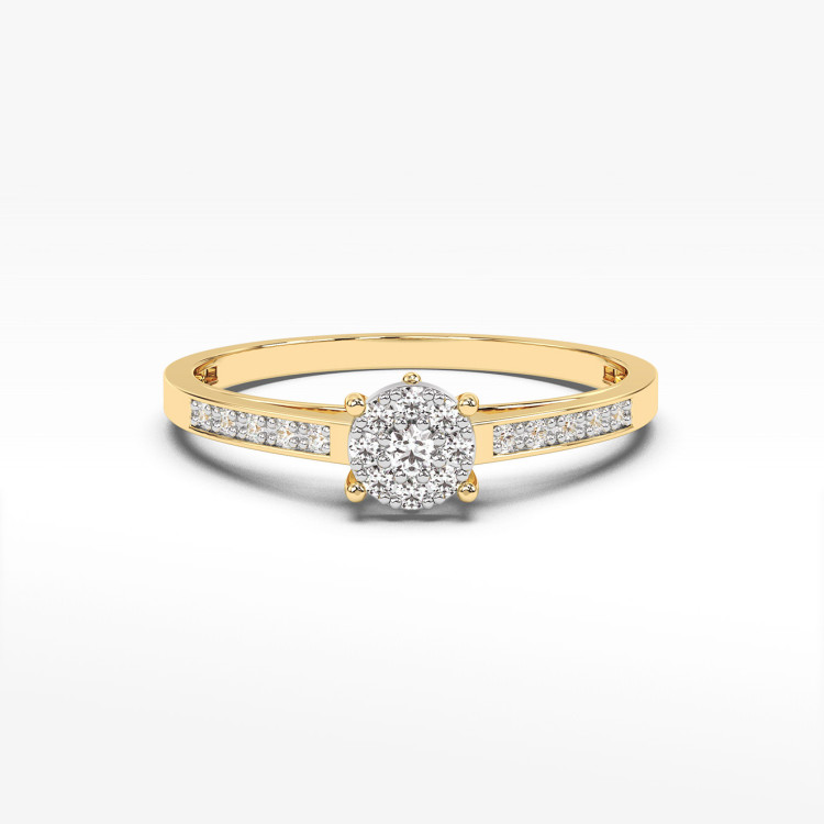 Złoty pierścionek z diamentami