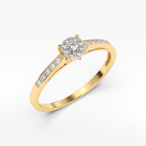 Złoty pierścionek z diamentami