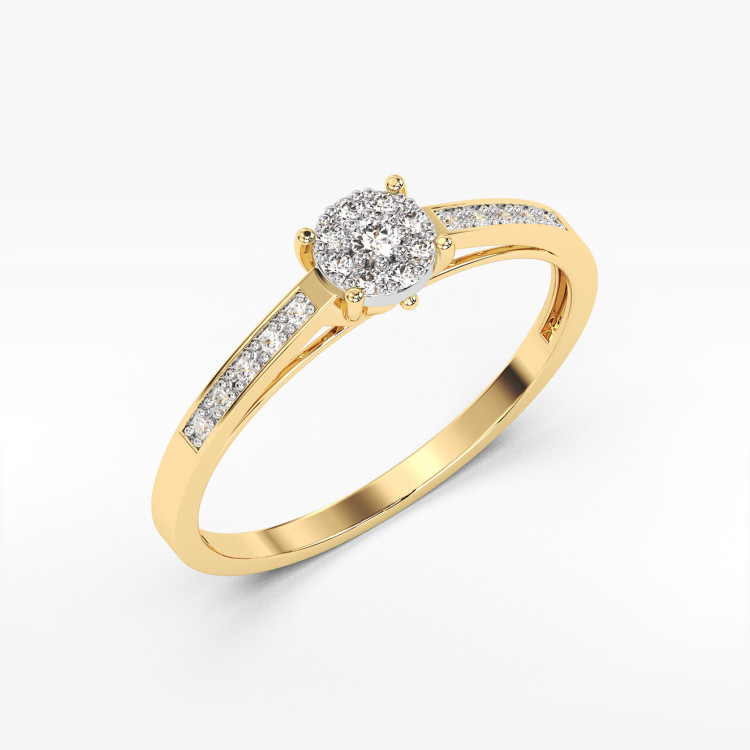 Złoty pierścionek z diamentami