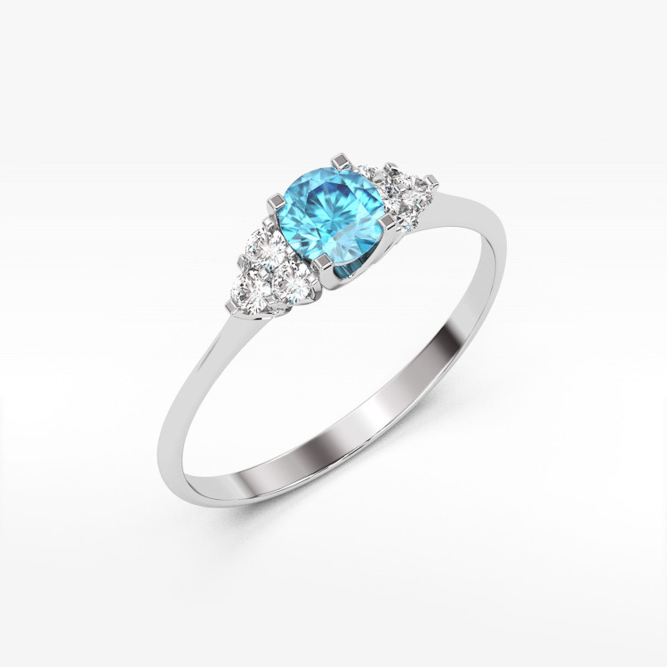 Pierścionek ze złota z topazem i diamentami