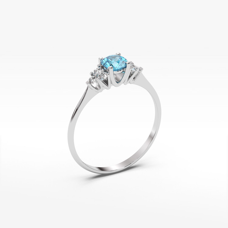 Pierścionek ze złota z topazem i diamentami