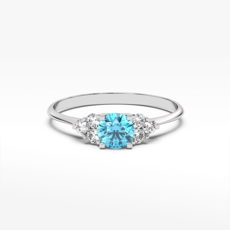 Pierścionek ze złota z topazem i diamentami