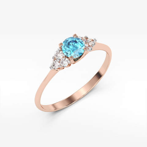 Pierścionek ze złota z topazem i diamentami