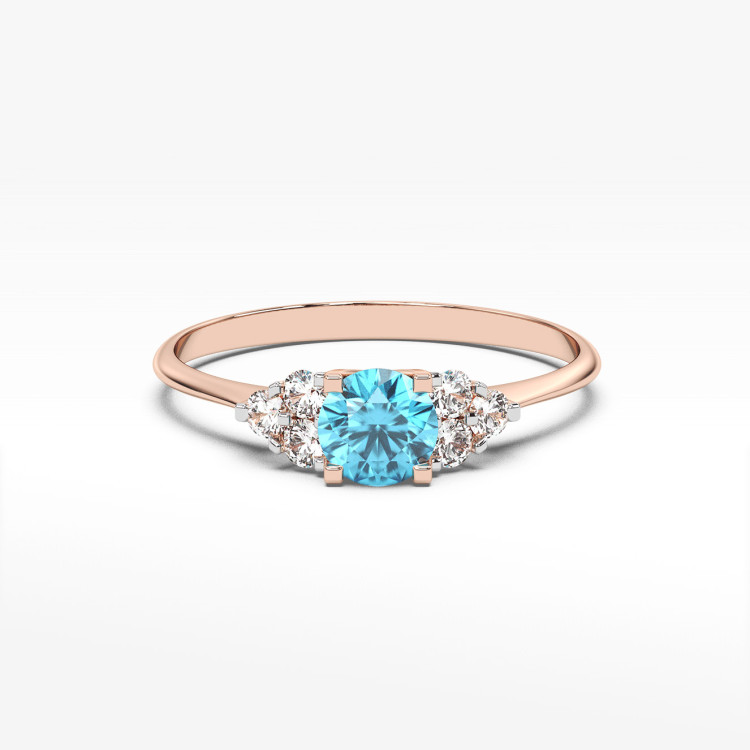 Pierścionek ze złota z topazem i diamentami