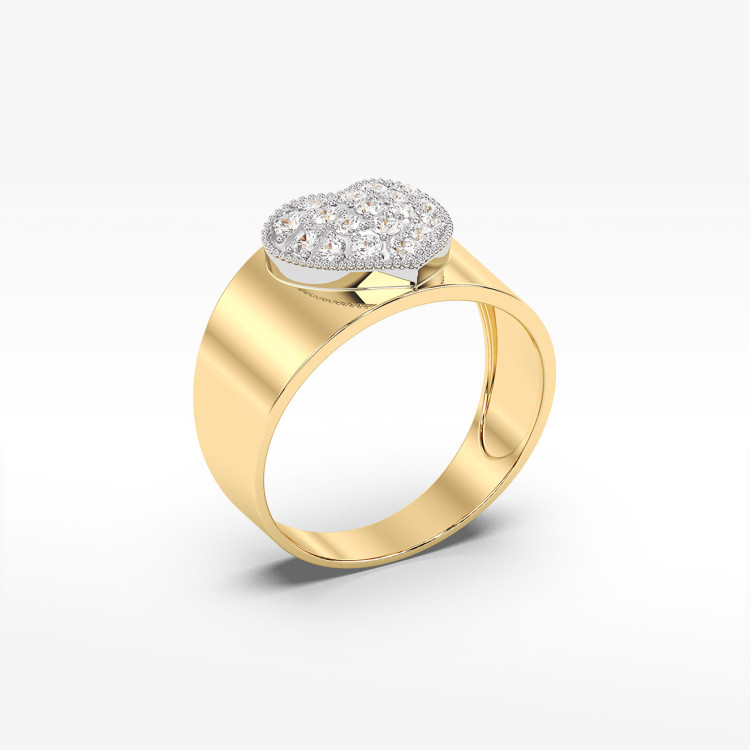 Złoty pierścionek z diamentem