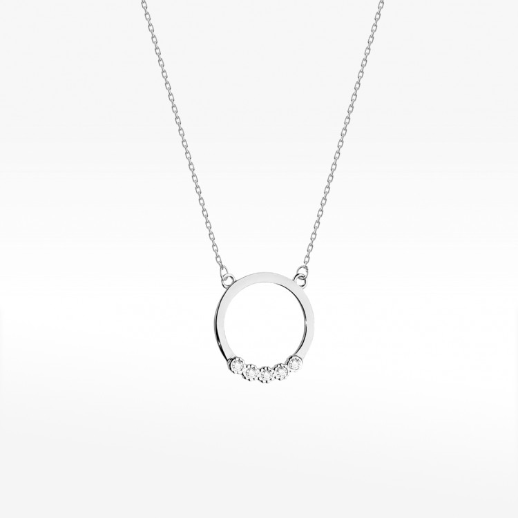 Celebrytka z białego złota z diamentami