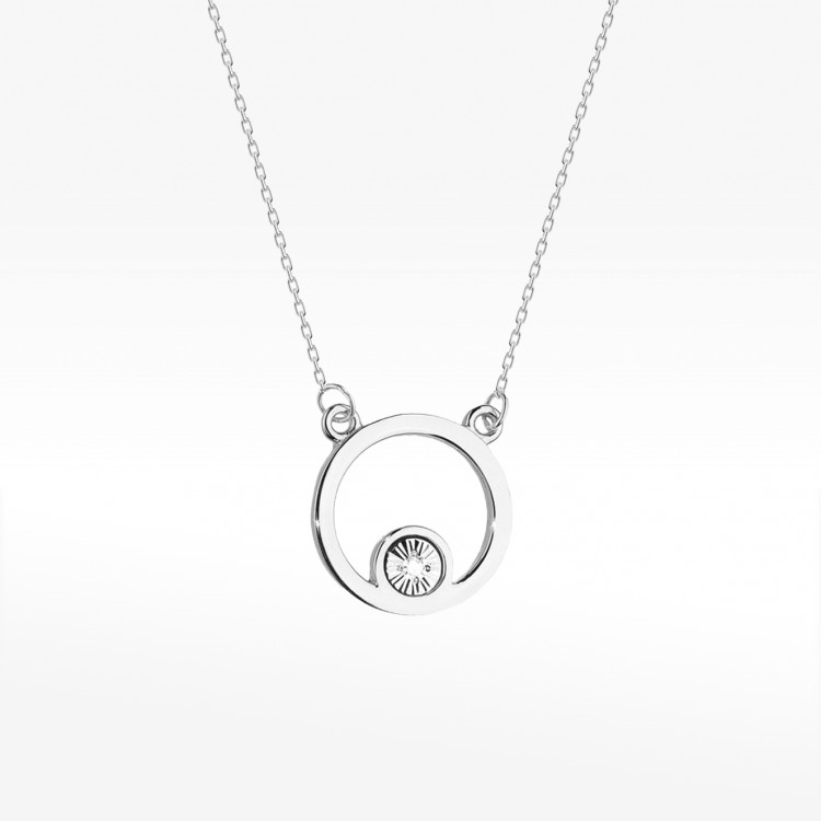 Celebrytka z białego złota z diamentami