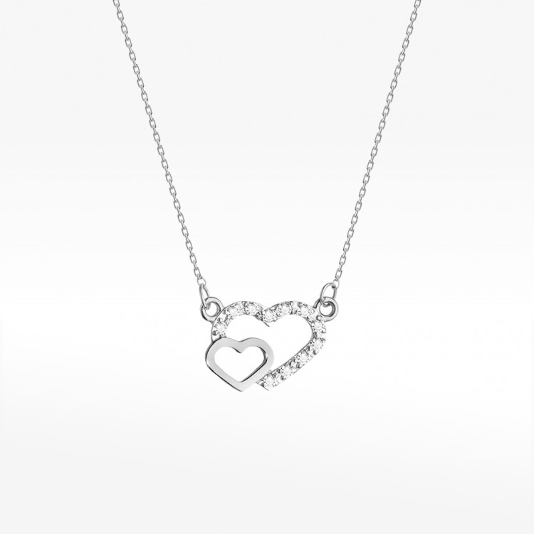 Celebrytka z białego złota z diamentami