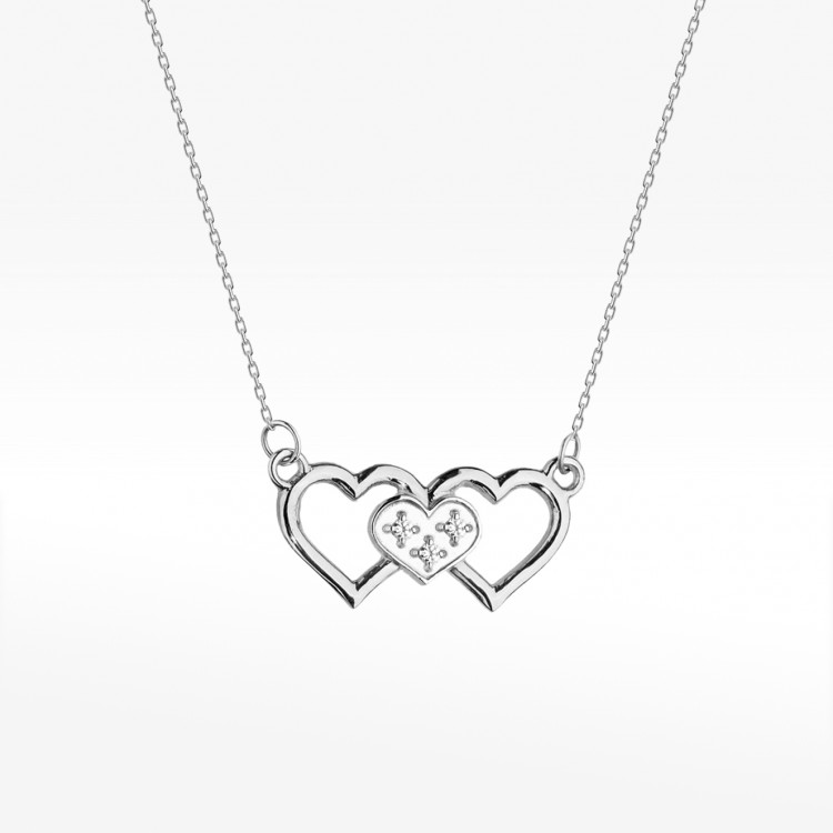 Celebrytka z białego złota z diamentami