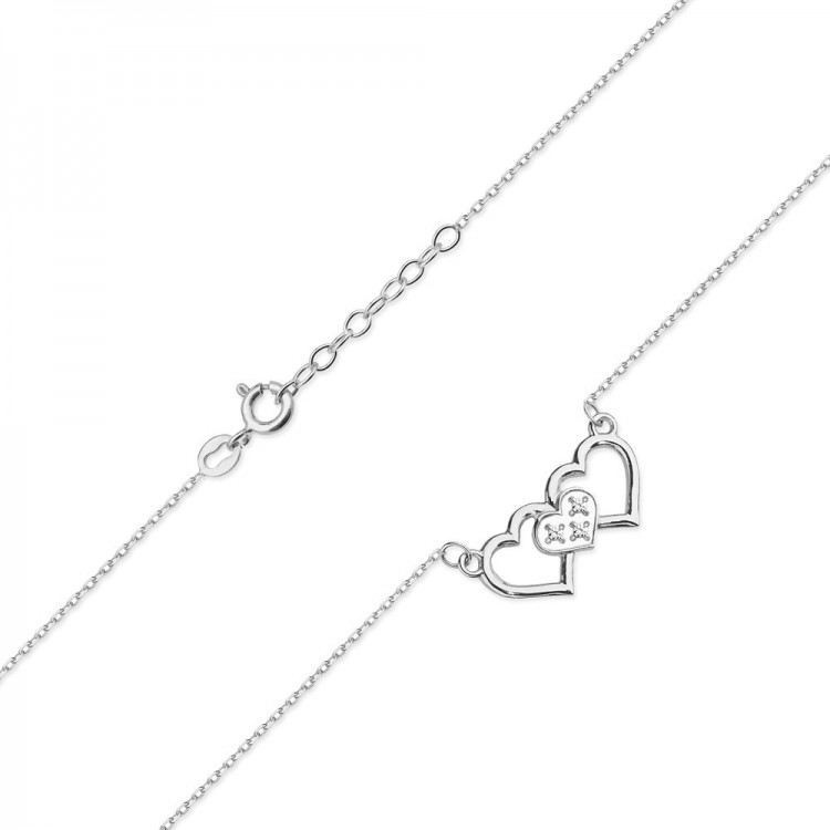 Celebrytka z białego złota z diamentami