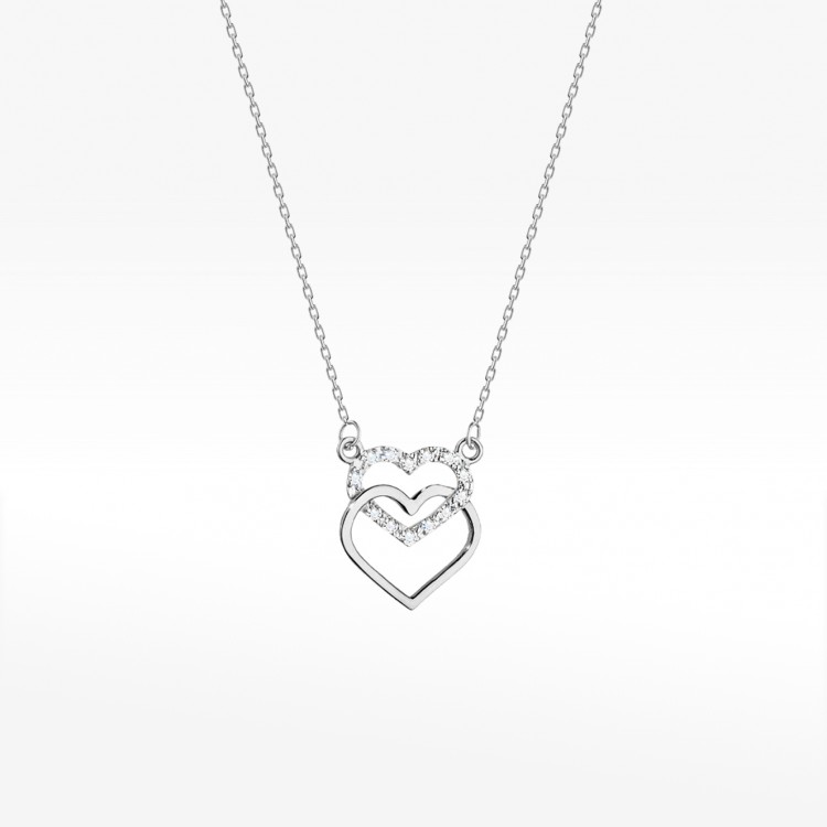 Celebrytka z białego złota z diamentami