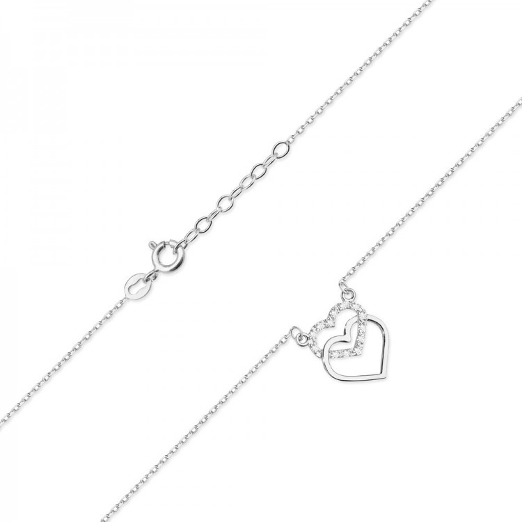 Celebrytka z białego złota z diamentami