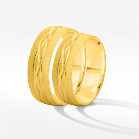 Obrączki ślubne z żółtego złota 6mm półokrągłe