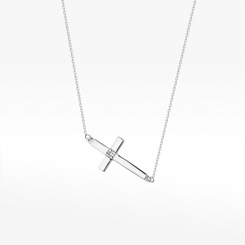 Celebrytka z białego złota z diamentami