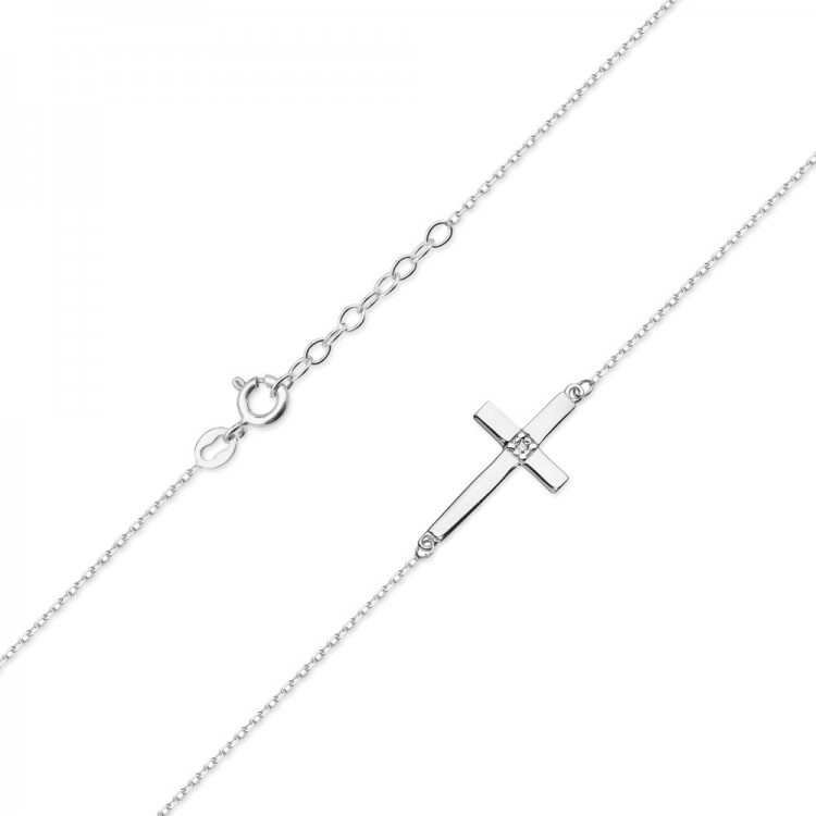 Celebrytka z białego złota z diamentami