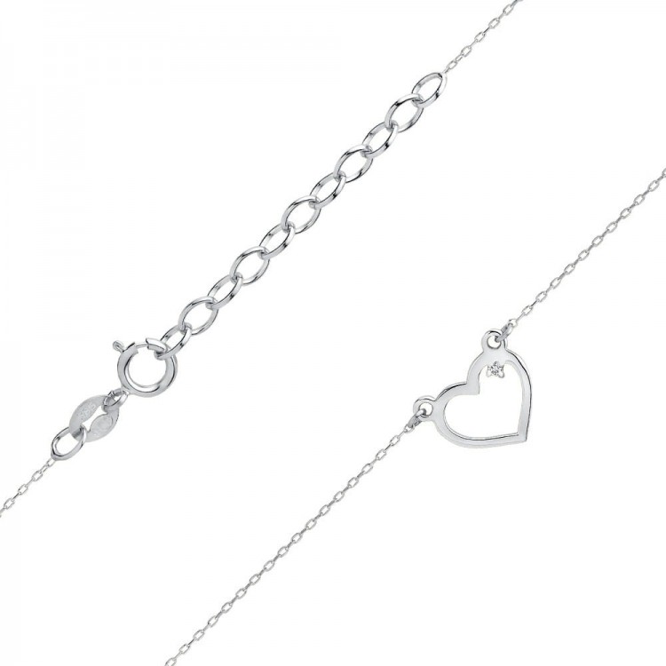 Celebrytka z białego złota z diamentami