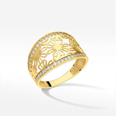 Pierścionek ze złota kwiatki
