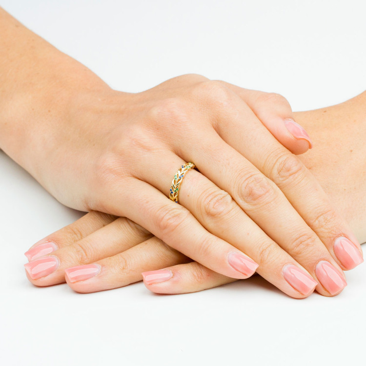 Pierścionek ze złota z cyrkoniami