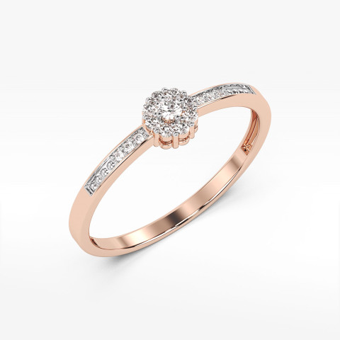 Pierścionek wieczorowy z różowego złota z diamentami