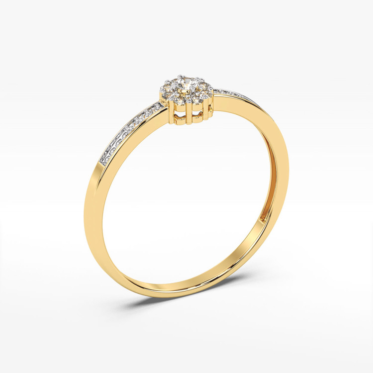 Pierścionek wieczorowy z żółtego złota z diamentami