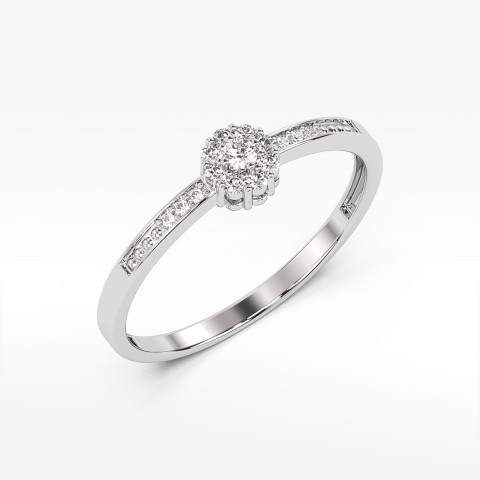 Pierścionek wieczorowy z białego złota z diamentami