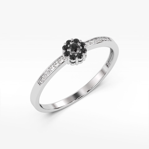 Złoty pierścionek z czarnymi diamentami