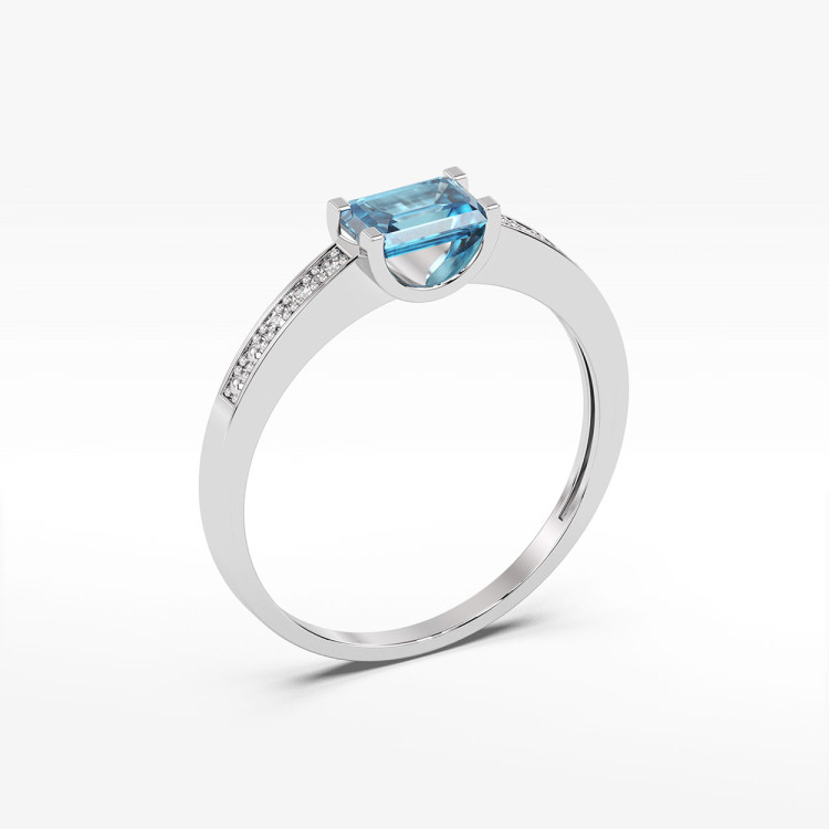 Pierścionek z prostokątnym topazem