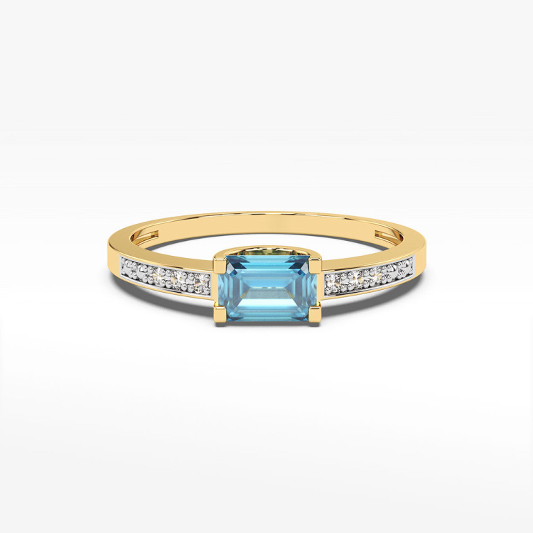 Pierścionek z prostokątnym topazem