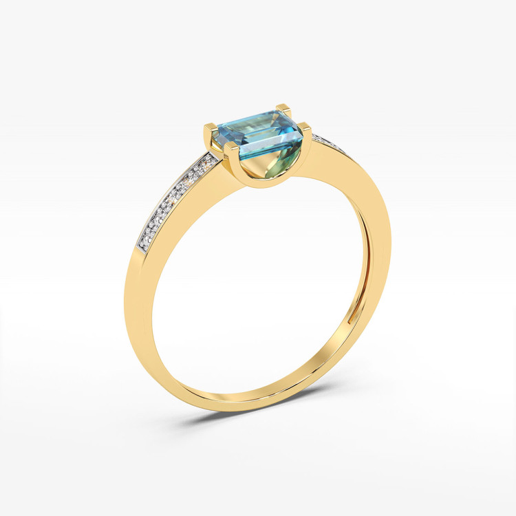 Pierścionek z prostokątnym topazem