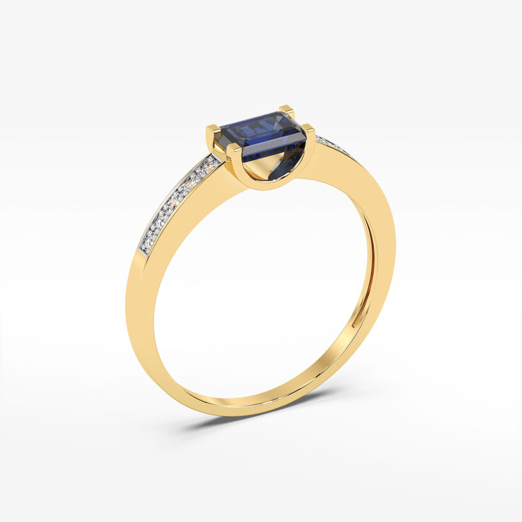 Pierścionek z prostokątnym szafirem