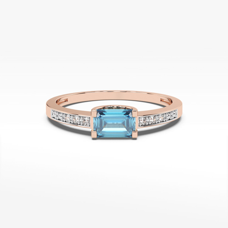 Pierścionek z prostokątnym topazem