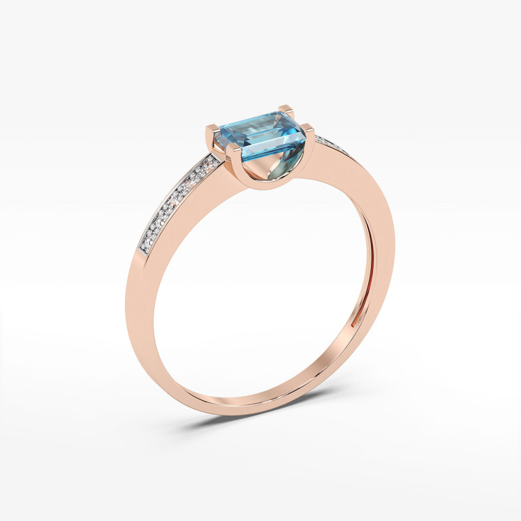 Pierścionek z prostokątnym topazem