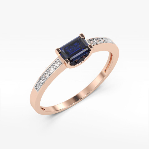 Pierścionek z prostokątnym szafirem