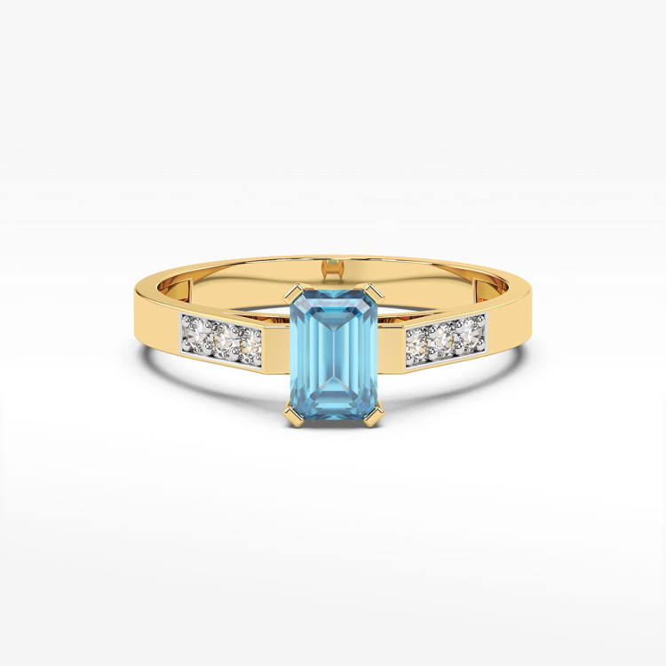 Złoty pierścionek z topazem