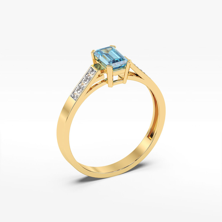 Złoty pierścionek z topazem